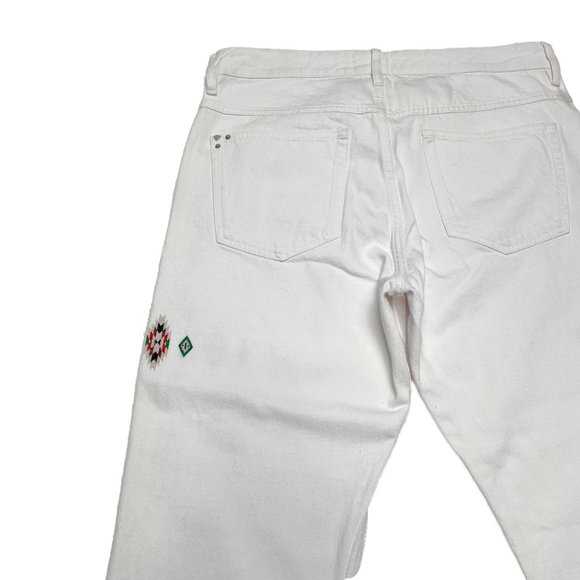 Isabel Marant Jasper Native Embroidered Denim Jeans -  White | 32 - Picture 11 of 12